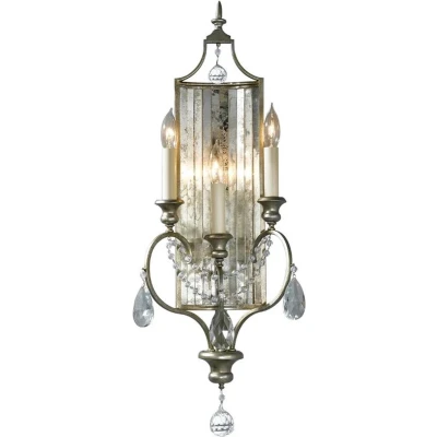 Afbeelding van Landelijke Wandlamp Steady Lighting Glas Landelijk E14 L: 11.4cm Voor Binnen Woonkamer Eetkamer Zilver