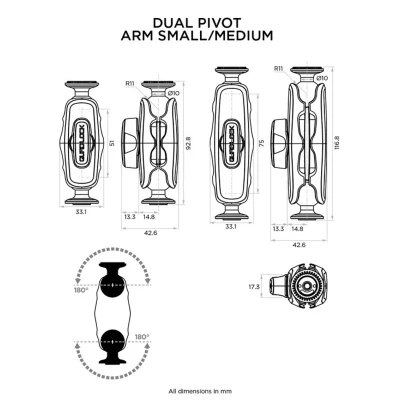 Afbeelding van Quad Lock 360 Dual Pivot Arm Medium