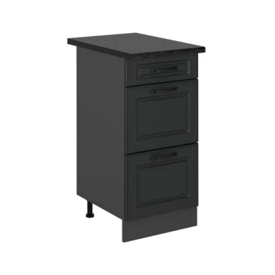 Afbeelding van Vicco Keukenonderkast R Line, Antraciet landhuis/Antraciet, 40 cm met laden, WB