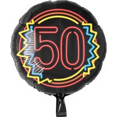 Afbeelding van Helium ballon 50 jaar Neon 45cm