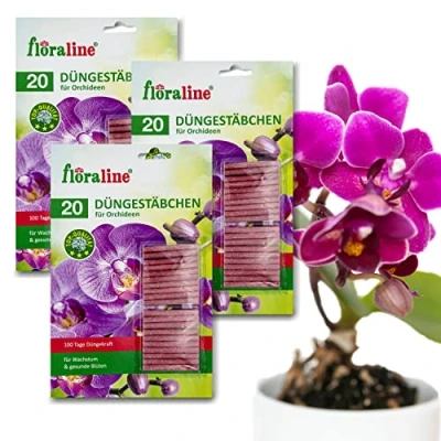 Afbeelding van floraline® 60 stuks orchideeënmeststokjes, tot 100 dagen groei en mooie gezonde bloemen (per staaf), zacht aanbrengen