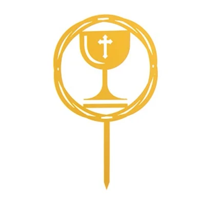 Afbeelding van Dekora Taarttopper decoratie communie in de kleur goud 354109