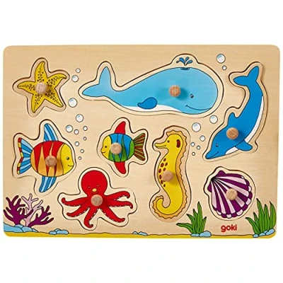 Image de Toys Pure Puzzle en bois avec bouton Le monde sous marin