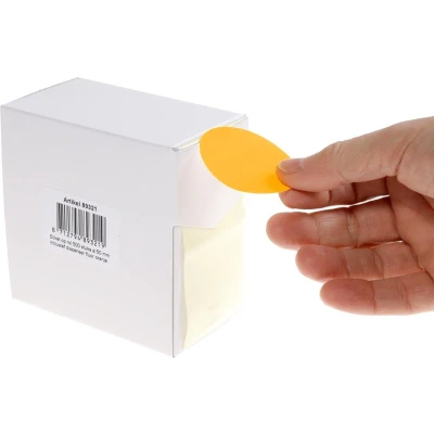 Afbeelding van Rillprint Ronde Etiketten, Diameter 50 Mm, Rol Van 500 Stuks, Fluo Oranje Etiket
