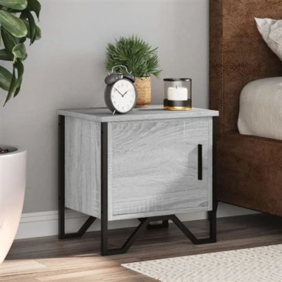 Image de vidaXL Table de chevet sonoma gris 40x30x40 cm bois d&#039;ingénierie848520