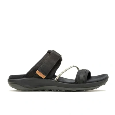 Afbeelding van Merrell Terran 4 Slide Outdoorsandalen, Dames, Maat: 36, Black Leer en textiel