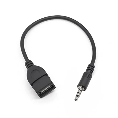 Afbeelding van 3,5 mm mannelijke AUX audiostekker autoradio musical naar USB Type A vrouwelijke auto converter adapter kabel snoer connector