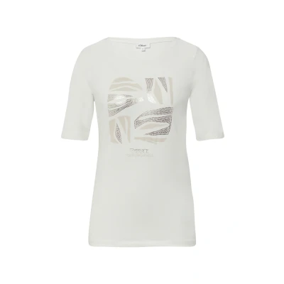 Afbeelding van s.Oliver Dames t shirt Maat XS Vrouwen 02D1 WHITE katoen