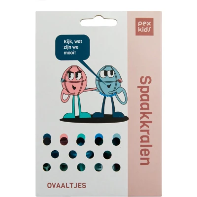 Afbeelding van Spaakkralen PexKids &quot;bolletjes&quot; assorti van 6 kleuren (30 stuks op kaart)