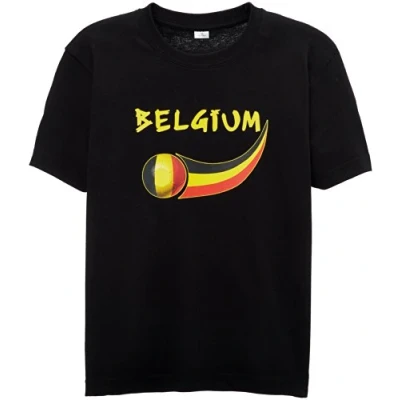 Image de Supportershop Belgique T Shirt supporter Enfant Noir FR : 6 ans (Taille Fabricant ans)
