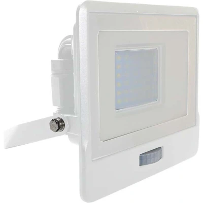 Afbeelding van V TAC VT 138S W LED Schijnwerpers met PIR Sensor Samsung IP65 Wit 30W 2340 Lumen 6500K 5 Jaar