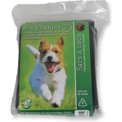 Afbeelding van Gebr. De Boon Poepzakken met handvat 30 stuks Poepzakjes hond zwart lavendel