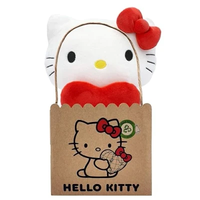 Afbeelding van Hello Kitty met hart ECO pluche 14 x 13 24 cm