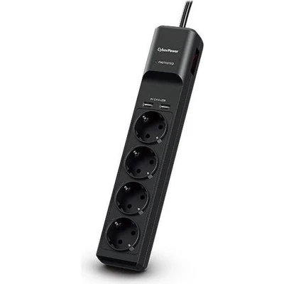 Afbeelding van 4 voudige Stekkerdoos met Schakelaar Cyberpower P0420SUD0 DE (1,8 m)