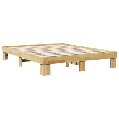Afbeelding van vidaXL Bedframe zonder matras 140x200 cm massief hout eiken