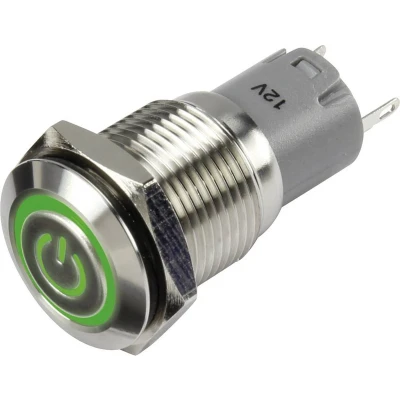 Afbeelding van TRU COMPONENTS 1303025 LAS2GQF 11ZET/G/12V/S/P Drukschakelaar 48 V/DC 2 A 1x aan/aan Continu Groen IP65 1 stuk(s)