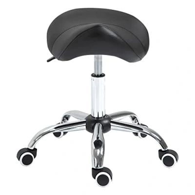 Afbeelding van Massagekruk, ergonomisch, draaibaar, 360 in hoogte verstelbaar, kunstleer zwart.