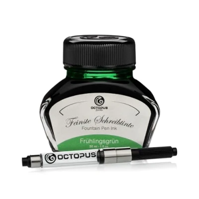 Afbeelding van Octopus Fluids Frühlingsgroen schrijfinkt met converter, vulpeninkt, groen 30 ml