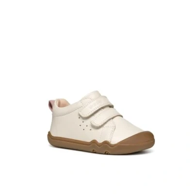 Afbeelding van Geox Steppieup Klittenbandschoenen voor kinderen, Maat: 20, Light ivory Leer