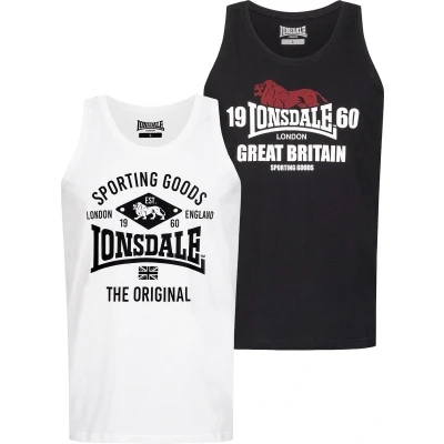 Afbeelding van Lonsdale Unterhemd Biggin Singlet schmale Passform Doppelpack Black/White 4XL
