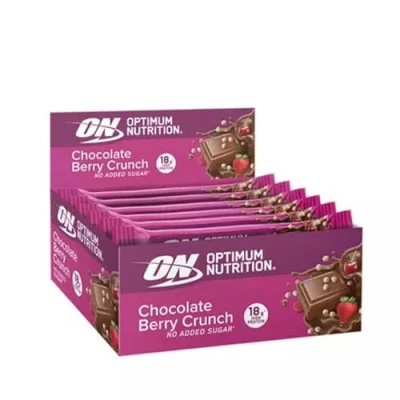 Afbeelding van Optimum Nutrition Crunchy Protein Bar 12repen Chocolate Berry Crunch