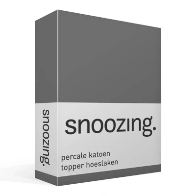 Afbeelding van Snoozing Topper Hoeslaken Tweepersoons 120x200 cm Percale katoen Antraciet