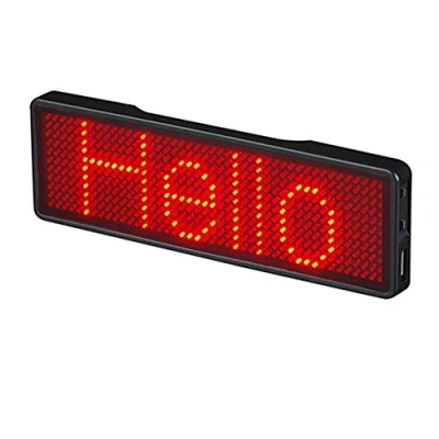 Afbeelding van PovKeever Programmeerbaar led naamplaatje, digitaal display, oplaadbaar via USB, voor restaurant, winkel, tentoonstelling, disco, hotel