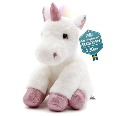 Afbeelding van Mollis Eenhoorn knuffeldier, 30 cm, regenboog, zacht pluche dier voor kinderen en baby&#039;s