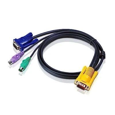 Afbeelding van ATEN KVM Aansluitkabel [1x SPHD 15 stekker 2x PS/2 stekker, VGA bus] 3.00 m Zwart