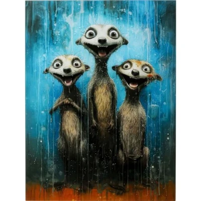 Afbeelding van Wandfoto stokstaartjes 60x80cm Kare Design