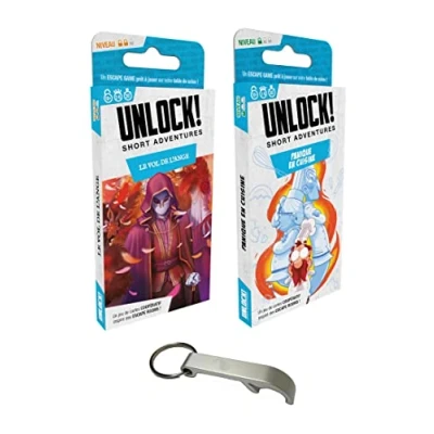 Afbeelding van Set van 2 Short Adventures Unlock in het Frans + 1 Blumie flesopener (De vlucht de engel paniek keuken)