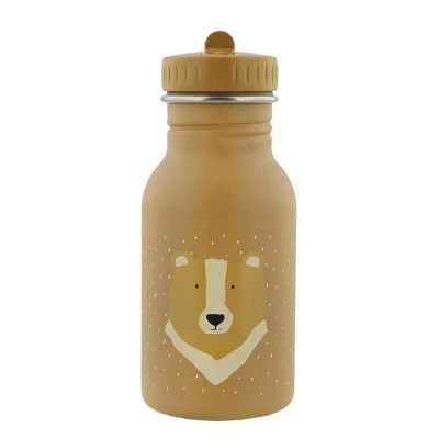 Afbeelding van Trixie Drinkfles Mr. Bear RVS Waterfles voor kinderen 350ml Lekvrije Fles Bruin Beer