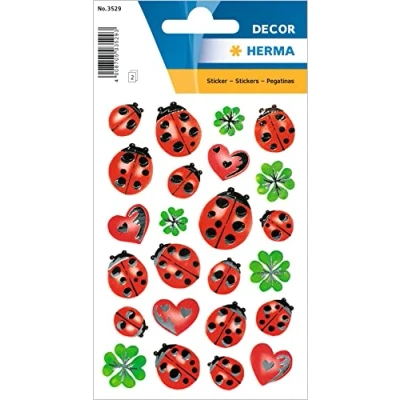 Afbeelding van Haza Original Stickers Lieveheersbeestjes 48 Stuks Rood/groen