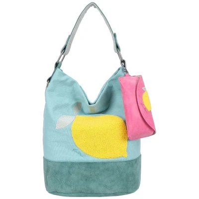 Afbeelding van Fritzi aus Preußen schoudertas Izzy07 Limited Squeezy Lemon Hobo Bag turquoise