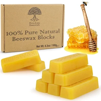 Image de Eco Lux Lot de 8 blocs cire d&#039;abeille 100% pure et naturelle 180 g