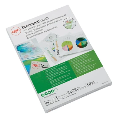Image de GBC Document Laminating Pouch 250 microns pack de 50 brillant A3 (297 x 420 mm) pochettes plastifiées