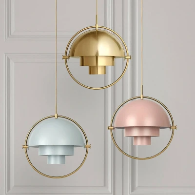 Afbeelding van Gubi hanglamp Lite, Ø 36 cm, messing/roze