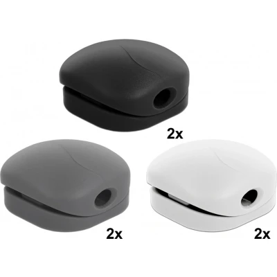 Afbeelding van Zelfklevende kabelhouders met klemsluiting voor 1 kabel / zwart/wit/grijs