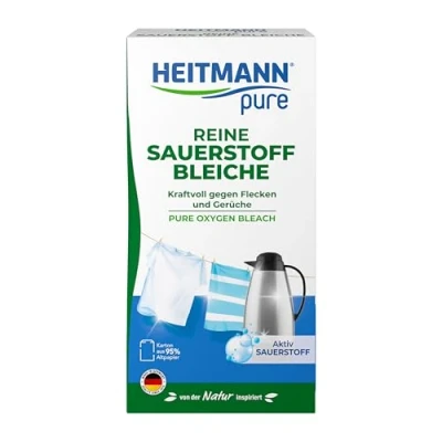 Afbeelding van HEITMANN pure Puur zuurstofbleekmiddel 350 g Hygiënische huishoudelijke verzorging Tegen vlekken en geuren Veelzijdig in het hele huis Sterk geconcentreerd, krachtig biologisch