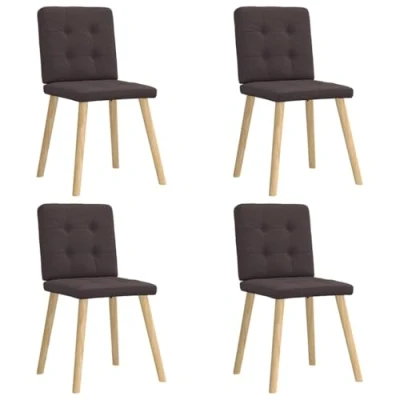 Afbeelding van vidaXL Eetkamerstoelen 4 st stof donkerbruin