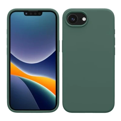 Afbeelding van kwmobile telefoonhoesje geschikt voor Apple iPhone SE 2025 / 4 4. Generation Hoesje met siliconen coating Smartphone case in dennengroen