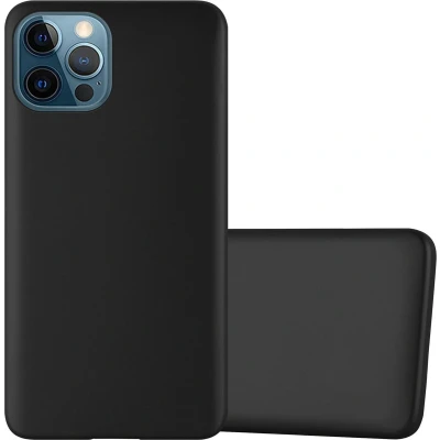 Afbeelding van Cadorabo Hoesje geschikt voor Apple iPhone 12 PRO MAX in METALLIC ZWART Beschermhoes gemaakt van flexibel TPU silicone Case Cover