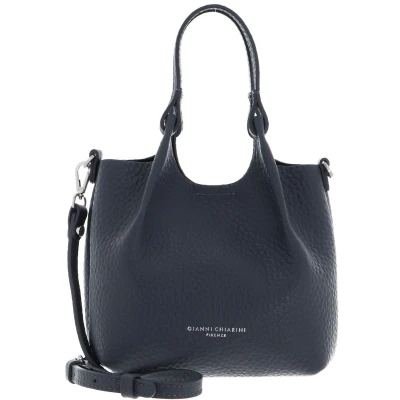 Afbeelding van GIANNI CHIARINI Leren handtas schoudertas Dua Handbag Midnight Sky Nero blauwgrijs