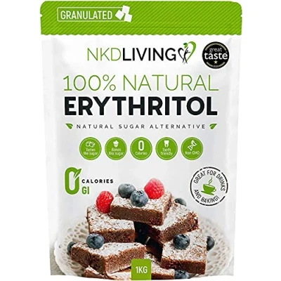 Image de NKD Living 100% érythritol naturel, 1 kg Granulé substitut au sucre avec ZÉRO calorie