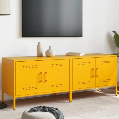 Afbeelding van Tv meubelen 2 st 68x39x50,5 cm staal mosterdgeel