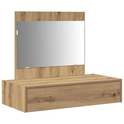 Afbeelding van vidaXL Artisan eiken Hout 83 x 40 70 cm Spiegel Kaptafel