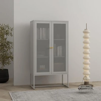 Afbeelding van Opbergkast Sund metaal 150x80x40 cm grijs [en.casa]