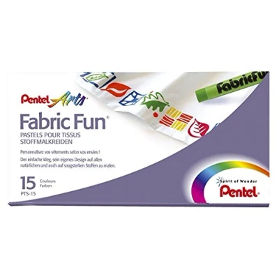 Afbeelding van Pentel GmbH PTS15 textielkrijt in kunststof etui, 15 stuks
