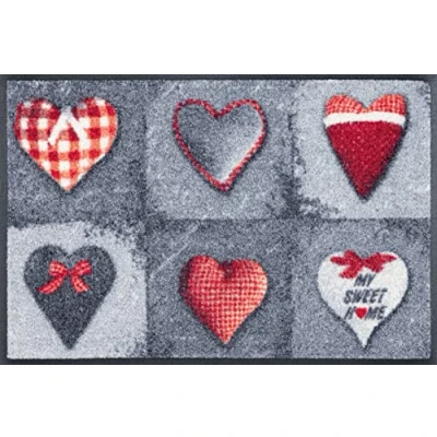 Afbeelding van wash+dry My Sweet Home Grey voetmat, wasbaar, 40 x 60 cm, meerkleurig