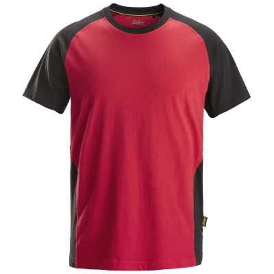Afbeelding van Snickers 2550 Tweekleurig T shirt Chili Rood/Zwart